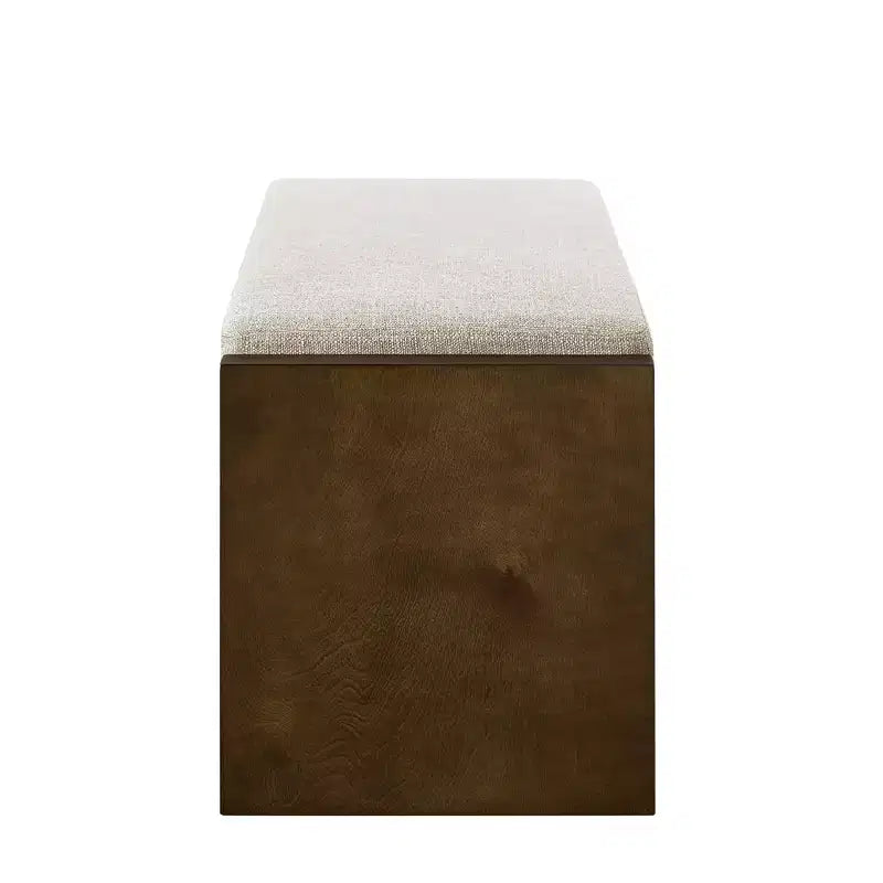 Banc d'appoint avec étagère à chaussures inférieure, banc rembourré, banc de bout de lit moderne et compact avec rangement