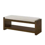 Banc d'appoint avec étagère à chaussures inférieure, banc rembourré, banc de bout de lit moderne et compact avec rangement