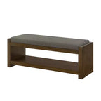 Banc d'appoint avec étagère à chaussures inférieure, banc rembourré, banc de bout de lit moderne et compact avec rangement