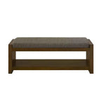 Banc d'appoint avec étagère à chaussures inférieure, banc rembourré, banc de bout de lit moderne et compact avec rangement