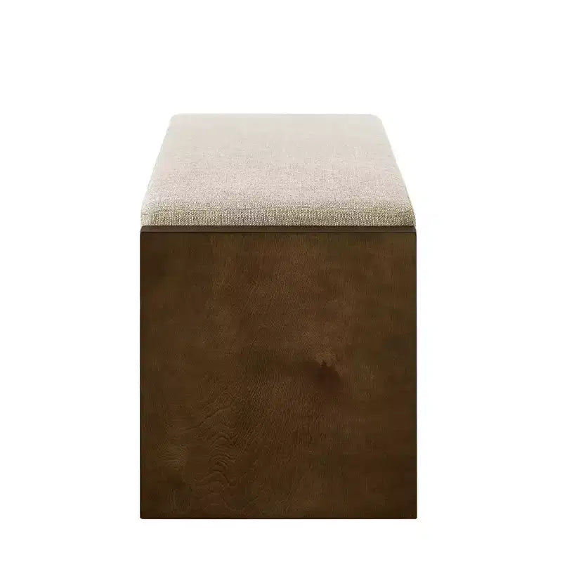 Banc d'appoint avec étagère à chaussures inférieure, banc rembourré, banc de bout de lit moderne et compact avec rangement