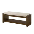 Banc d'appoint avec étagère à chaussures inférieure, banc rembourré, banc de bout de lit moderne et compact avec rangement