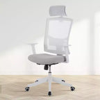 Chaise de bureau à dossier haut COZONY avec support lombaire réglable, chaise de bureau en maille avec accoudoirs relevables pour la maison ou le bureau