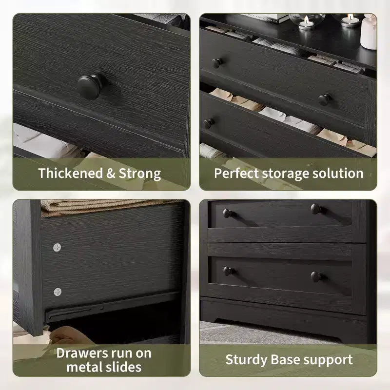 Commode 4 tiroirs pour chambre à coucher, commode en bois de 80 cm de large avec station de recharge, table de chevet étroite, organisateur de rangement pour vêtements