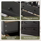 Commode 4 tiroirs pour chambre à coucher, commode en bois de 80 cm de large avec station de recharge, table de chevet étroite, organisateur de rangement pour vêtements