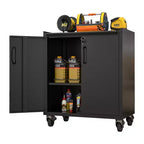 VIYET 31 Rolling Steel Storage Cabinet - Heavy-Duty Metal Locking Cabinet with Adjustable Shelf & Silent Casters for Garage & Home Office