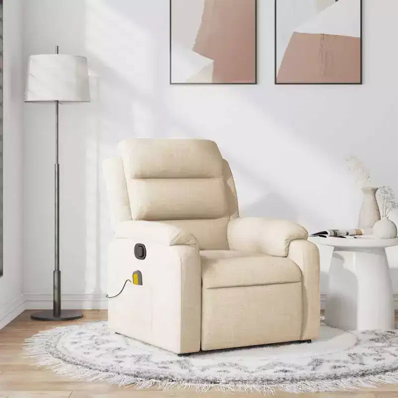vidaXL Fauteuil de massage inclinable Tissu gris clair