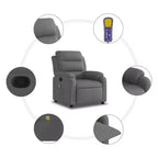 vidaXL Fauteuil de massage inclinable Tissu gris clair