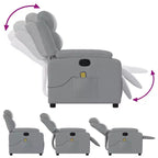 vidaXL Fauteuil de massage inclinable Tissu gris clair