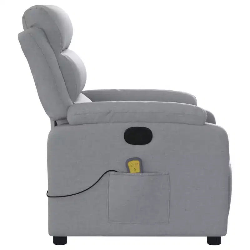vidaXL Fauteuil de massage inclinable Tissu gris clair