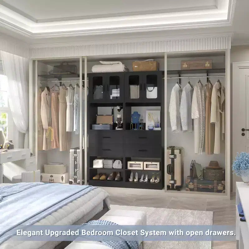 Système de rangement Besiost 20-60 avec porte d'armoire Visualize et tiroirs en bois