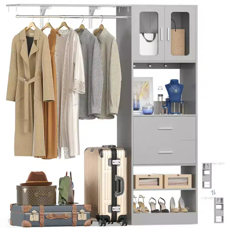 Système de rangement Besiost 20-60 avec porte d'armoire Visualize et tiroirs en bois