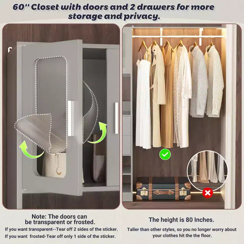 Système de rangement Besiost 20-60 avec porte d'armoire Visualize et tiroirs en bois