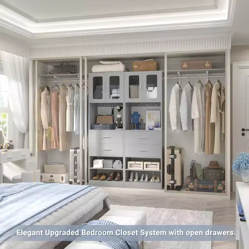 Système de rangement Besiost 20-60 avec porte d'armoire Visualize et tiroirs en bois
