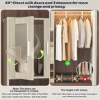Système de rangement Besiost 20-60 avec porte d'armoire Visualize et tiroirs en bois