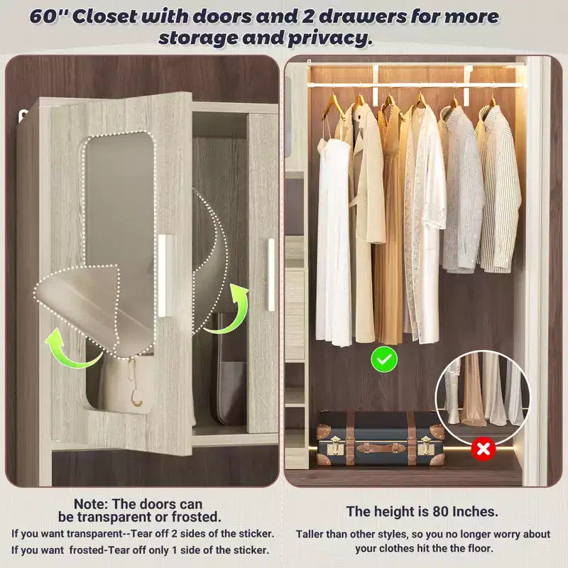 Système de rangement Besiost 20-60 avec porte d'armoire Visualize et tiroirs en bois