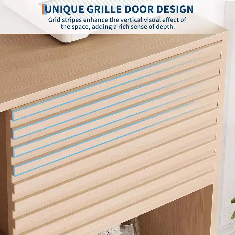 Bibliothèque et meuble de rangement à 3 niveaux - Buffet en bois massif avec étagères réglables, petit meuble de rangement pour salon, cuisine