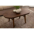 Table basse ovale en bois Kate et Laurel Conan, 38x20x17, marron noyer