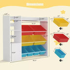 Meuble de rangement Acekool pour enfants en MDF, étagère de rangement avec bacs pour chambre d'enfant ou salle de jeux