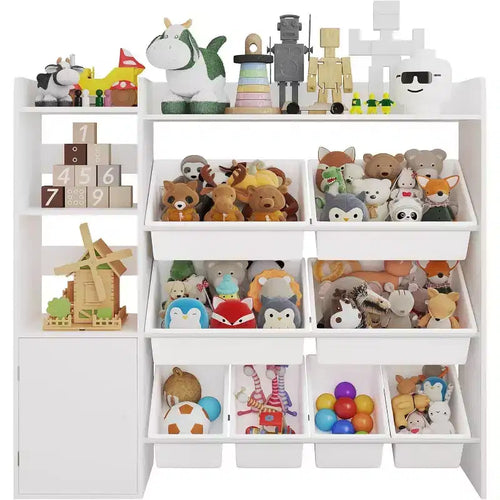 Acekool Kids MDF Storage Cabinet , Organizer Shelf with Bins for Kids Bedroom Playroom
