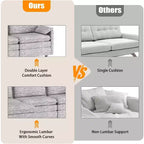 Canapé sectionnel modulaire Acekool 108 avec pouf, canapé cloud à assise profonde, en chenille, en forme de L, pour salon