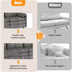 Canapé sectionnel modulaire Acekool 108 avec pouf, canapé cloud à assise profonde, en chenille, en forme de L, pour salon