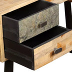 vidaXL Bureau en teck massif recyclé 110x50x76 cm