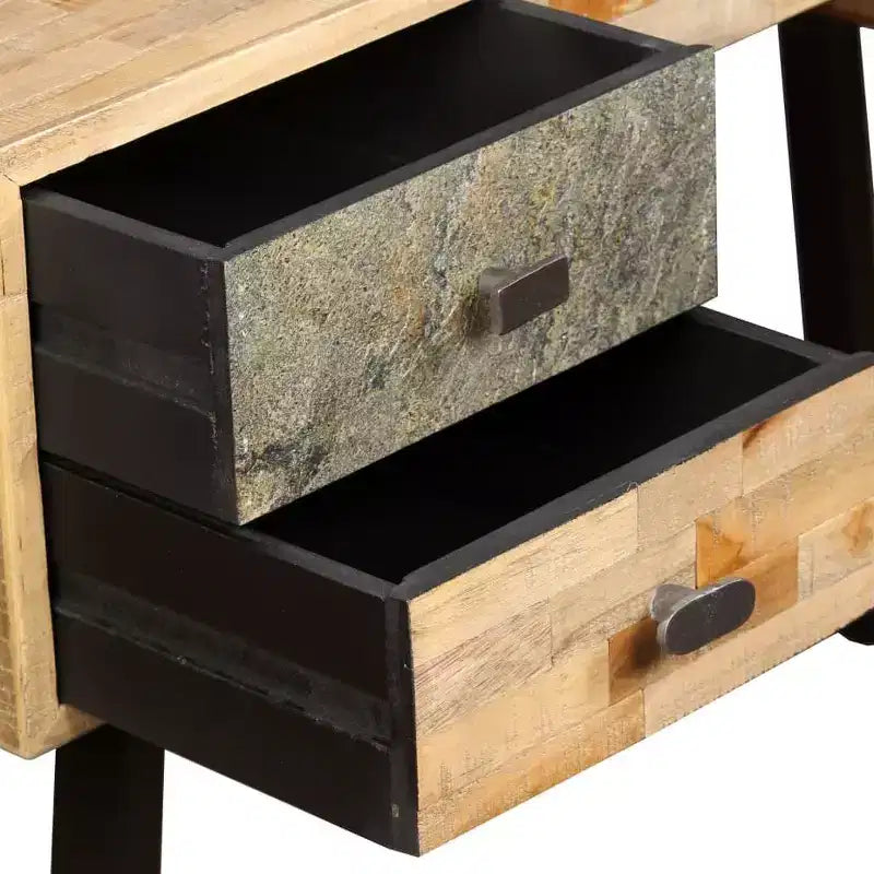 vidaXL Bureau en teck massif recyclé 110x50x76 cm