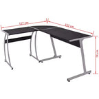 vidaXL Bureau d'angle en forme de L pour ordinateur, poste de travail de bureau à domicile, table d'écriture - Noir