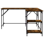 vidaXL Bureau noir Bois d'ingénierie, Métal Grands pieds réglables