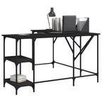 vidaXL Bureau noir Bois d'ingénierie, Métal Grands pieds réglables