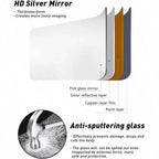 Miroir arqué blanc 71x26 avec support et cadre en aluminium. Design pleine longueur pour chambre ou salon.