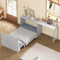 Twin Size Chest Dresser Bed with Desk, Foldable Cushion, Adjustable Desk, Cabinet Bed for Guest Room, Small Space, No Box Spring