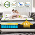 King Size Mattress,14 Inch Cooling Memory Foam and Individually Pocket Innerspring Hybrid Mattress,King Bed Mattress in a Box,CertiPUR-US Certified