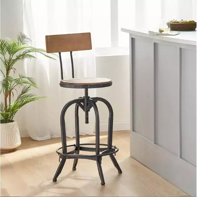 Tabouret de bar en sapin massif naturel