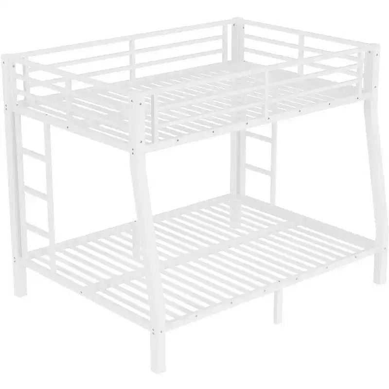 Lit superposé en métal Full XL au-dessus d'un lit Queen pour adolescents et adultesÉconomie d'espace/Bruit réduit/Sommier tapissier non requis