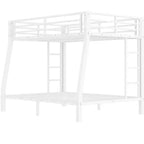 Lit superposé en métal Full XL au-dessus d'un lit Queen pour adolescents et adultesÉconomie d'espace/Bruit réduit/Sommier tapissier non requis
