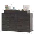 White Changing Table Dresser with 8 Wood Drawers, Classic Nursery Dresser, Multi-Functional Diaper Changing Station, Dresser for Bedroom (No Pad)