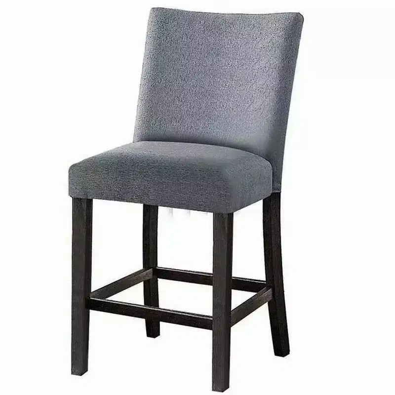 HomeRoots, ensemble de deux chaises de bar de 63,5 cm de hauteur de comptoir, en tissu gris et expresso et bois massif.