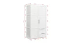 Armoire de chambre à coucher de 180 cm, armoire de rangement autoportante à 2 portes, armoire moderne à 3 étagères, blanche