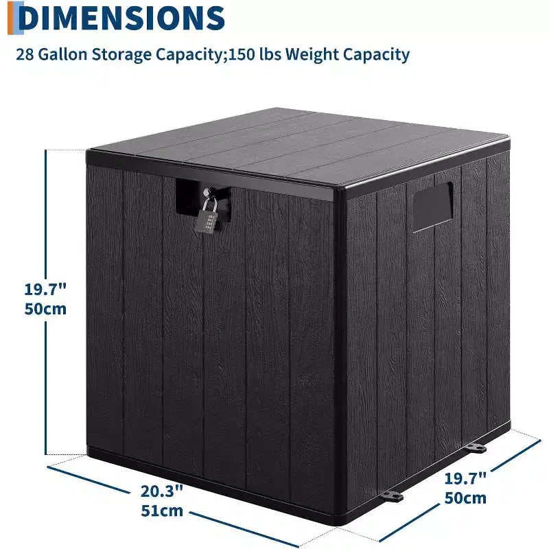 COZONY Coffre de terrasse extérieur 106 litres, en résine robuste et étanche avec couvercle verrouillable pour coussins de patio, fournitures de jardinage, protection de colis