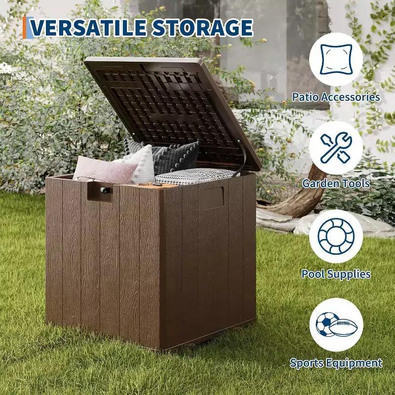 COZONY Coffre de terrasse extérieur 106 litres, en résine robuste et étanche avec couvercle verrouillable pour coussins de patio, fournitures de jardinage, protection de colis