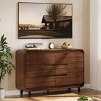 6 Drawers Dresser for Bedroom, 47 Wide Modern Wooden Clothes Dresser with Large Wood Storage, Chest of Drawers for Living Room, Hallway