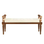 Banc capitonné en similicuir Christopher Knight Home Dana Mid-Century Modern en bois d'hévéa