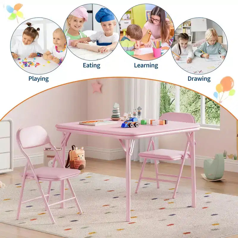 Ensemble table et chaises pliantes Acekool pour enfants, ensemble de table d'activités 3 ou 5 pièces pour garçons et filles pour salle à manger, garderie, salle de classe
