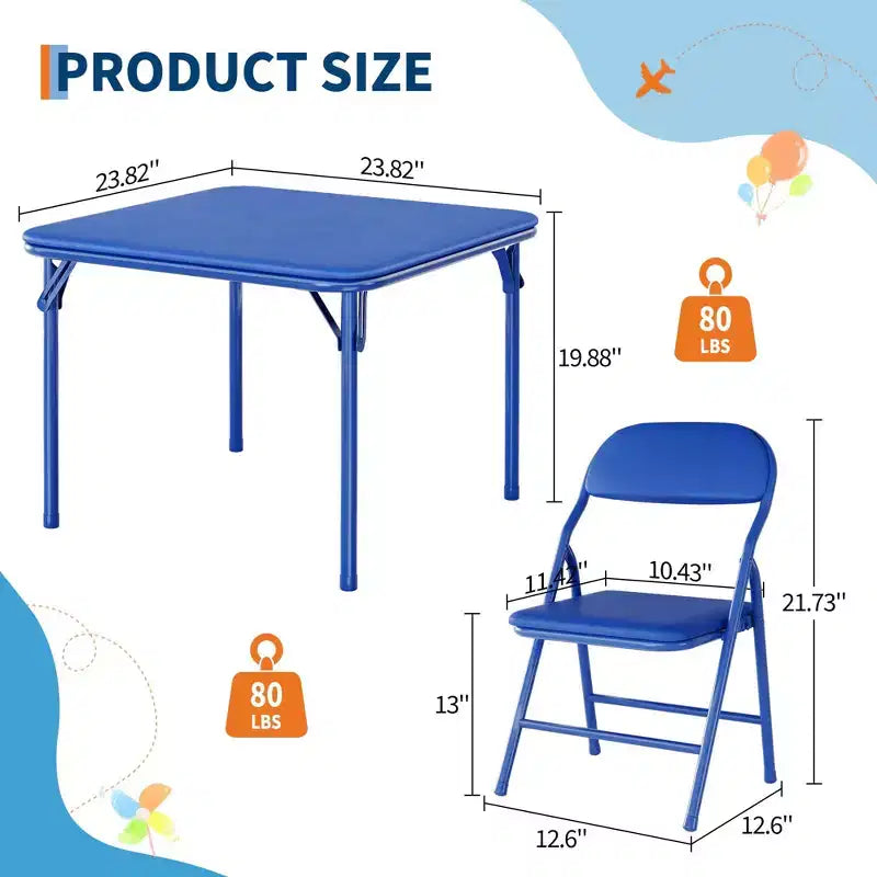 Ensemble table et chaises pliantes Acekool pour enfants, ensemble de table d'activités 3 ou 5 pièces pour garçons et filles pour salle à manger, garderie, salle de classe