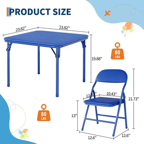 Ensemble table et chaises pliantes Acekool pour enfants, ensemble de table d'activités 3 ou 5 pièces pour garçons et filles pour salle à manger, garderie, salle de classe