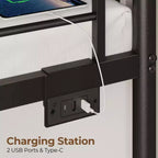Lit superposé Greenstell - Bandes lumineuses LED à intensité variable, ports de charge USB, lit gigogne et convertible en 2 lits