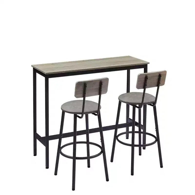 Ensemble de 3 pièces pour table à manger à hauteur de comptoir industrielle avec 2 tabourets à hauteur de comptoir en PU, pour cuisine ou bar à la maison peu encombrant - Panipeachy