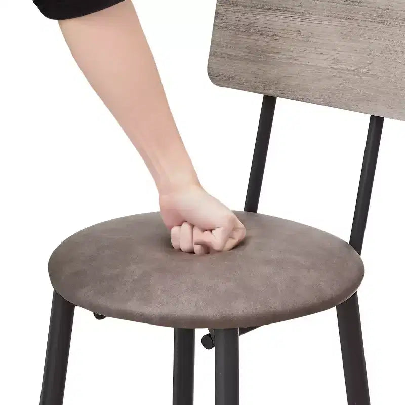 Ensemble de 3 pièces pour table à manger à hauteur de comptoir industrielle avec 2 tabourets à hauteur de comptoir en PU, pour cuisine ou bar à la maison peu encombrant - Panipeachy